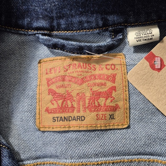 Levis Standard Trucker Jacket Mens XL Blue Denim Pockets Classic Western 90s USA - Picture 4 of 10